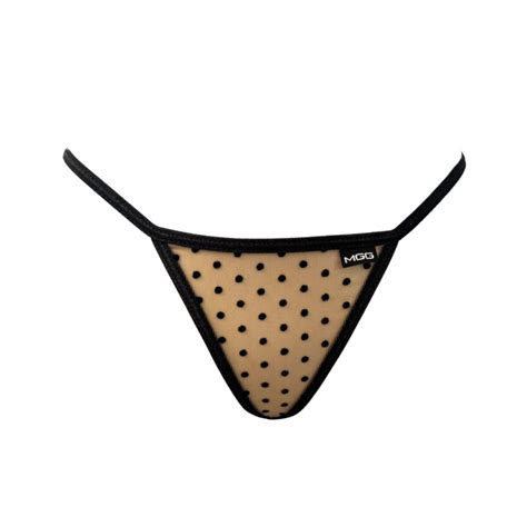 Nude Polka Dot Low Rise Sheer G String Micro Gigi