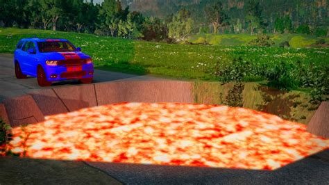 Cars Vs Lava Pit BeamNG Drive YouTube