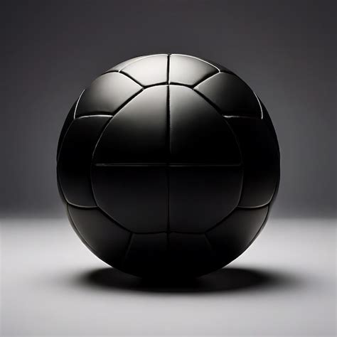 A Football With An Elegant Minimalist Design In Matte Black On A White