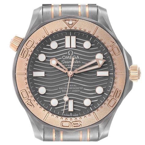 Omega Seamaster Titanium 18K Rose Gold Mens Watch 2296 80 00 For Sale