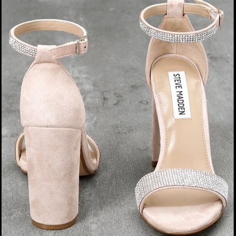 Steve Madden Shoes Steve Madden Nude Rhinestone Heels Poshmark