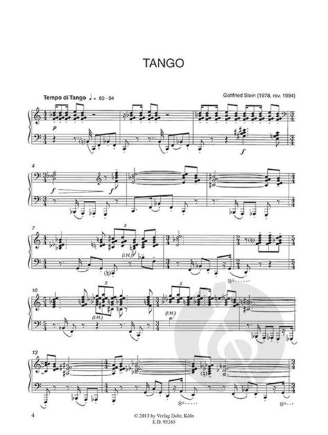 Tango Etc Von Gottfried Stein Klaviernoten Partitur