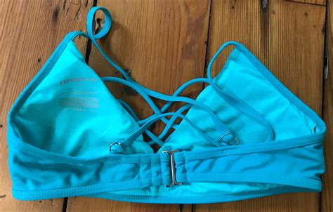 Express Swim Teal Turquoise Blue Bikini Swimsuit Top Gem