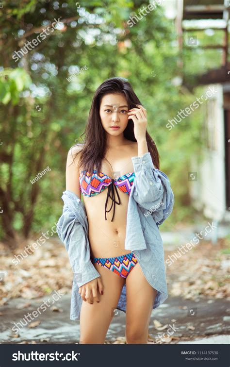 Asian Sexy Woman Colorful Bikini Stock Photo 1114137530 Shutterstock