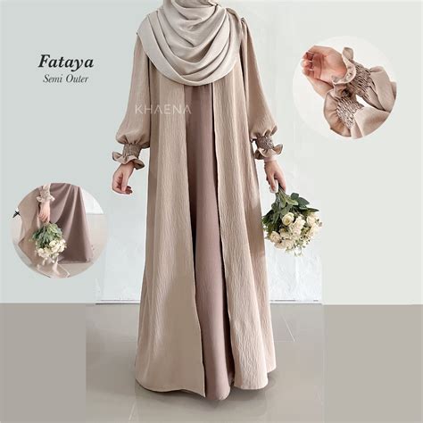 Jual Khaena Fataya Semi Outer Crinkle Airflow Premium M L Xl Dress