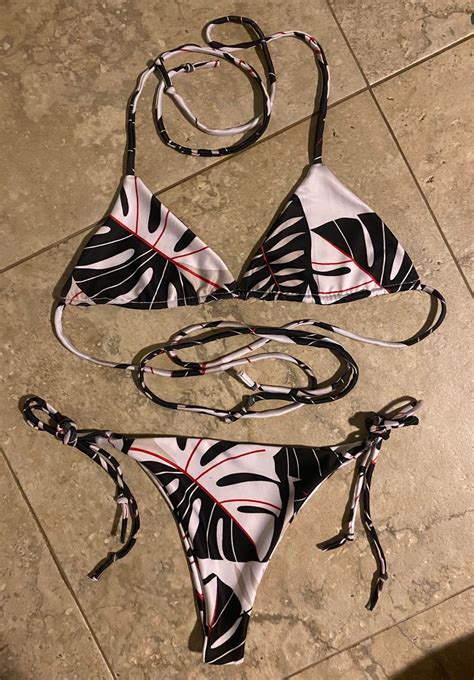 Hawaiian Print Bikini Set Two Piece Bikini Etsy