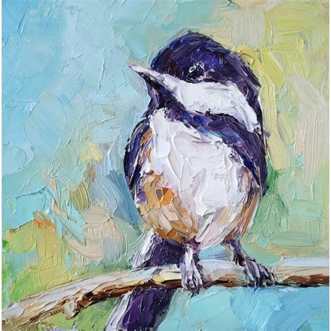 Chickadee Painting Etsy