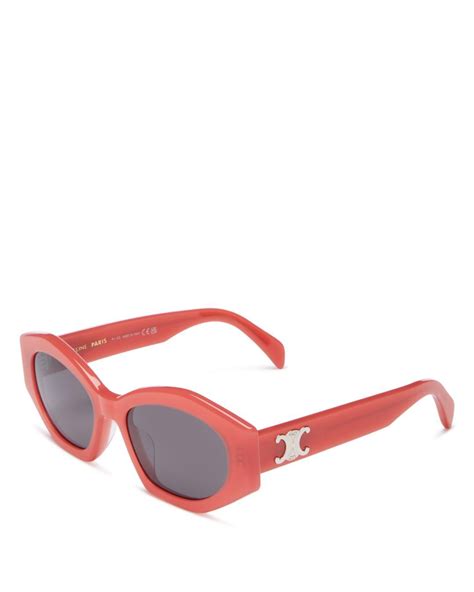 Celine Triomphe Geometric Sunglasses In Pink Lyst