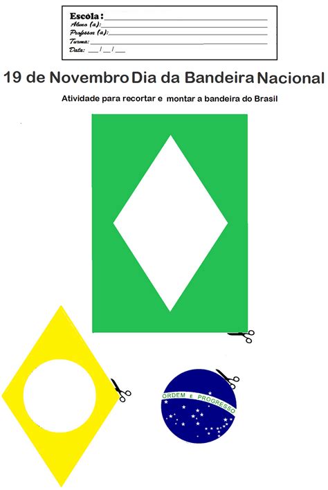 Atividade Bandeira Do Brasil Colagem - Atividade Bandeira Do Brasil Para Imprimir - FDPLEARN