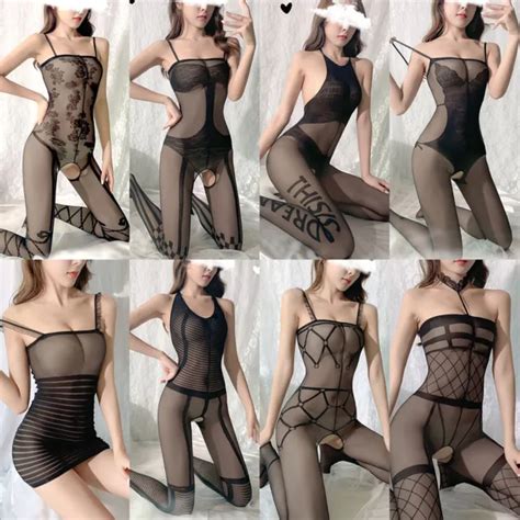Femmes Lingerie R Sille Sans Entrejambe Bas De Corps Body Sexy Nuisette