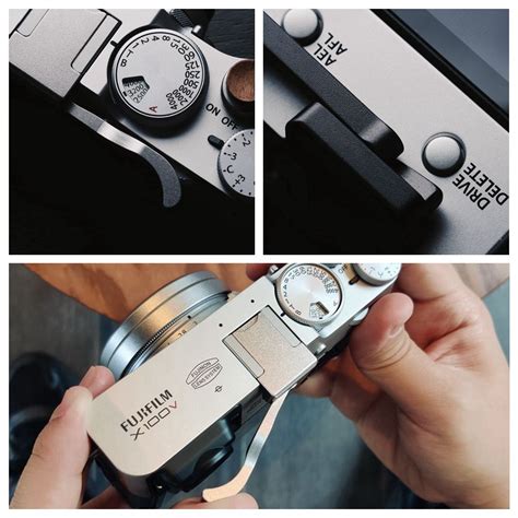 Folding Pu Leather Metal Hot Shoe Thumb Up Grip For Fujifilm X V X V Thumb Up Hotshoe