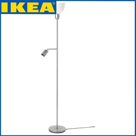 Торшер напольный IKEA (ИКЕА) 176 см, цвет серебристый/белый, цоколь E27 ...
