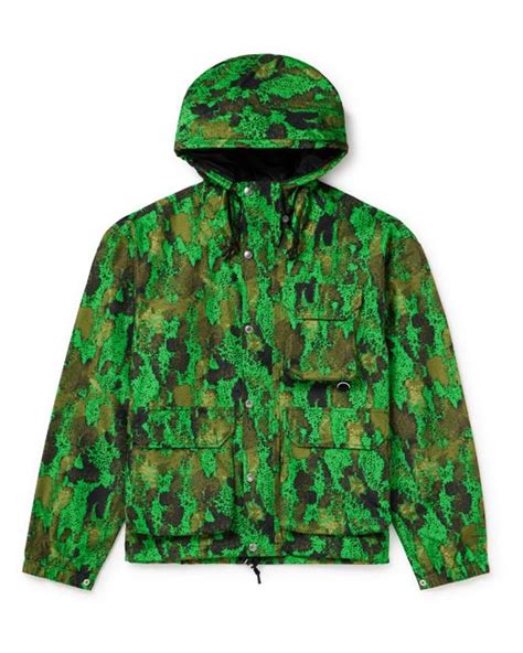 The North Face M66 Camouflage Print Shell Hooded Jacket In Green For