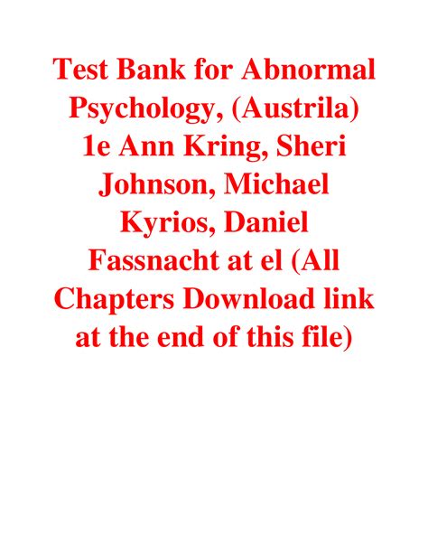 Abnormal Psychology 12th Edition By Ann M Kring Sheri L Johnson Gerald C Davison John M N John Wiley And Sons2012 Hardcover 12th Edition