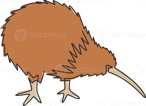 One Continuous Line Drawing Of Little Kiwi Bird For City Zoo Identity
