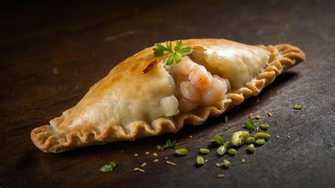 Empanada De Camarones Shrimp Empanada Realistic Photo Premium AI