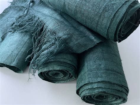 Organic Handwoven Hemp Fabric Green Hemp Price Per Yard Rustic Table