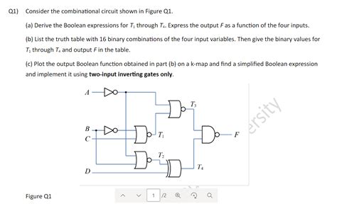 Solved Q1 Consider The Combinational Circuit Shown In Chegg