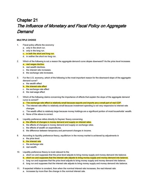 Macro Chapter Chapter The Influence Of Monetary And Fiscal