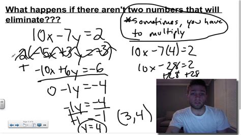 Chapter Lesson Solving Systems By Elimination Youtube