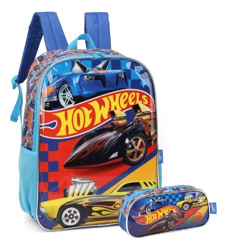 Kit Mochila Costas Hot Wheels Estojo Boys Oficial Frete grátis