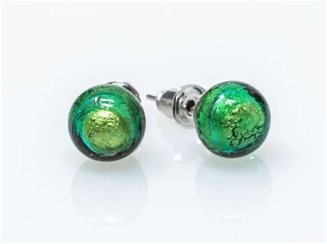 Murano Glass Stud Earrings Handmade In Venice Italian Etsy