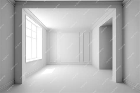 premium photo  empty room  white walls  window generative ai