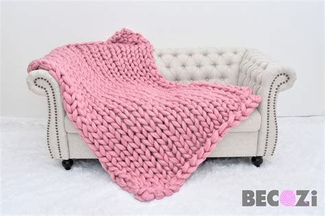 Chunky Knit Vegan Yarn Blanket Becozi