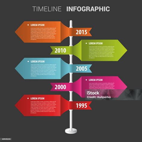 Bunte Zeitleiste Infografik Designvorlage Vektor Stock Vektor Art Und