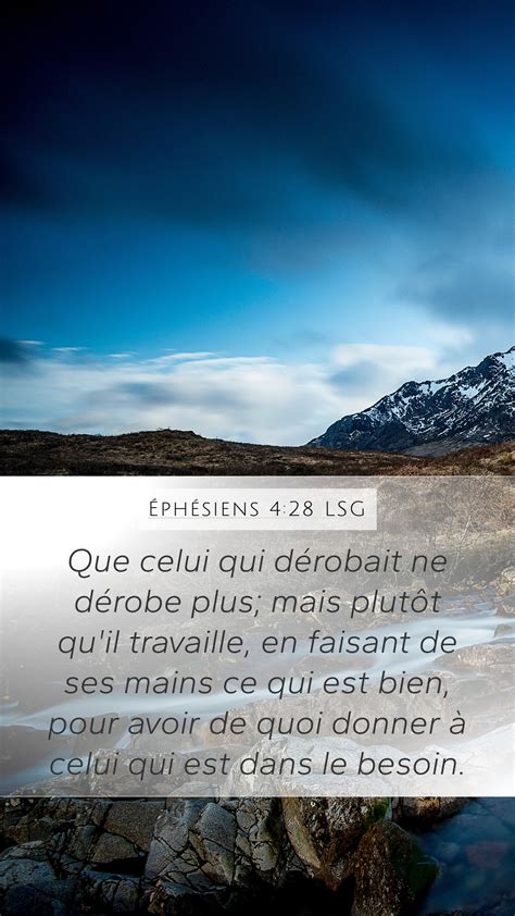 Éphésiens 4 28 LSG Mobile Phone Wallpaper Que celui qui dérobait ne