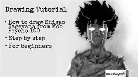 How To Draw Shigeo Kageyama From Mob Psycho Step By Step Youtube