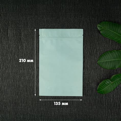 Пакет Doypack (дой пак) голубой матовый металлизированный с zip-lock ...