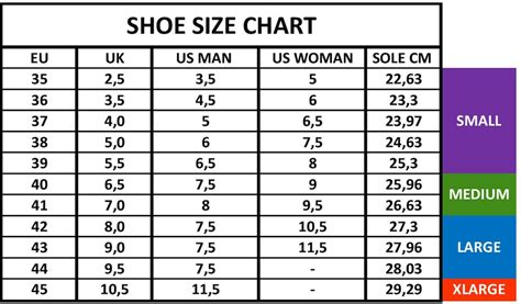 Shoes Sandals Sizes Chartssimple Foot Sizes Charts Women Men Kids