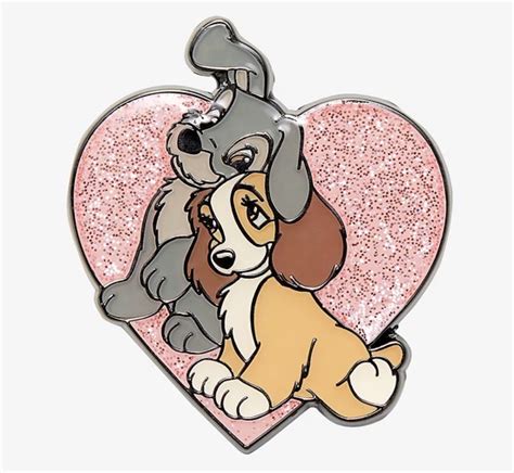 Lady And The Tramp Glitter Heart Pin At Hot Topic Disney Pins Blog