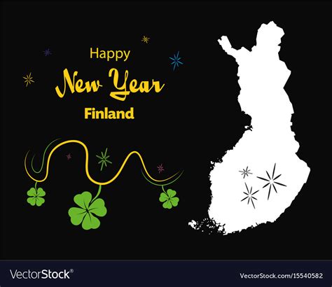 Happy new year theme with map of finland Vector Image