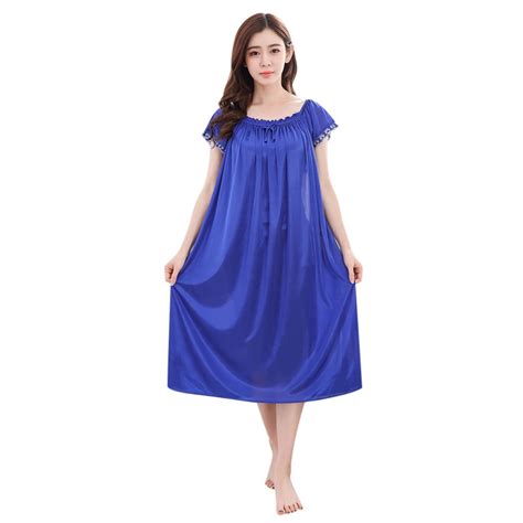 Puntoco Plus Size Nightdress Clearance Women S Nightdress Lingerie Sleepwear Pajamas Blue
