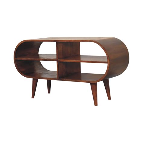Solid Chestnut Finished Mango Wood Moda Open Media Unit Mango Wood