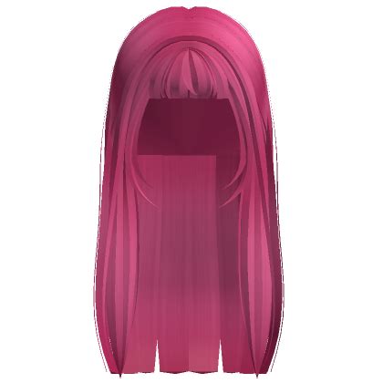 Long Hime Cut Hair W Bangs Hot Pink Roblox