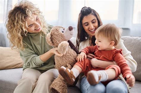 Beautiful Jolly Lesbian Couple With Their Stock Photo Image Of