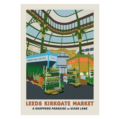 Leeds Kirkgate Market by Ellie Way A3 Print – Leeds Museums and