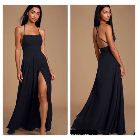 Lulus Dresses New Lulus Dreamy Romance Black Backless Maxi Dress