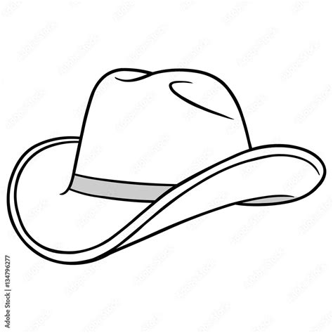 Cowboy Hat Cartoon Illustration Stock Vector | Adobe Stock