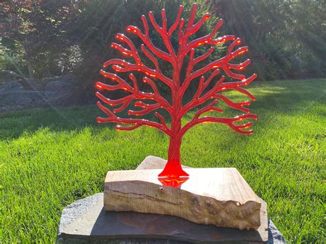 Fused Glass Tree Sculpture Etsy