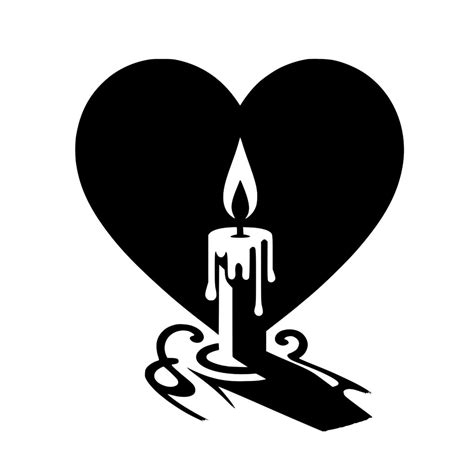 Glowing Heart Candle Design Instant Download For All Machines