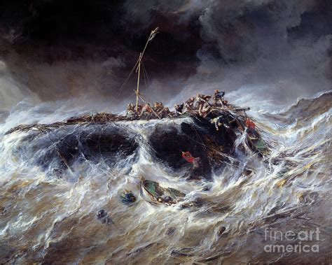 Sinking Of The Three Mats Lemily In 1823 1865 Painting By Louis Eugene