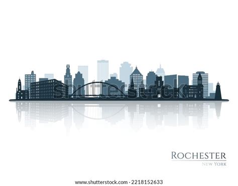 Rochester Skyline Silhouette Reflection Landscape Rochester Stock ...