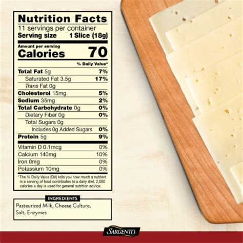 Sargento Baby Swiss Sliced Cheese 11 Slices 7 Oz King Soopers