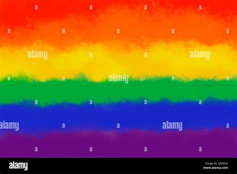 Artistic Illustrated Version Of The Rainbow Flag A Symbol Of Lesbian