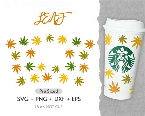 Oz Tropical Leaf Hot Cup Svg Full Wrap Hot Cup Svg Etsy