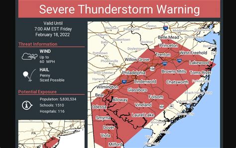 Nj Weather Severe Thunderstorm Warning Issued Up To 60 Mph Wind